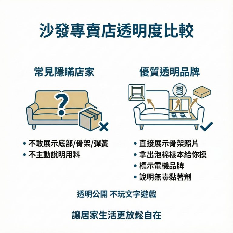 大漢家具電動沙發所有材料、規格、細節公開透明，歡迎你到現場檢驗
