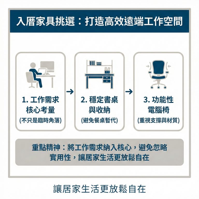 大漢家具建議，如果在家有工作需求，入厝家具須優先考慮電腦椅跟書桌